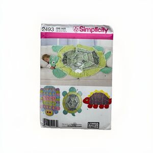 Simplicity 2493 Sewing Pattern Rag Quilt Rug Turtle Caterpillar Dinosaur Longia